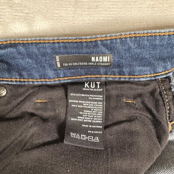 Kut from the Kloth Jeans Women W22 L27 Naomi Girlfriend Ankle Straight High Rise - Picture 8 of 12